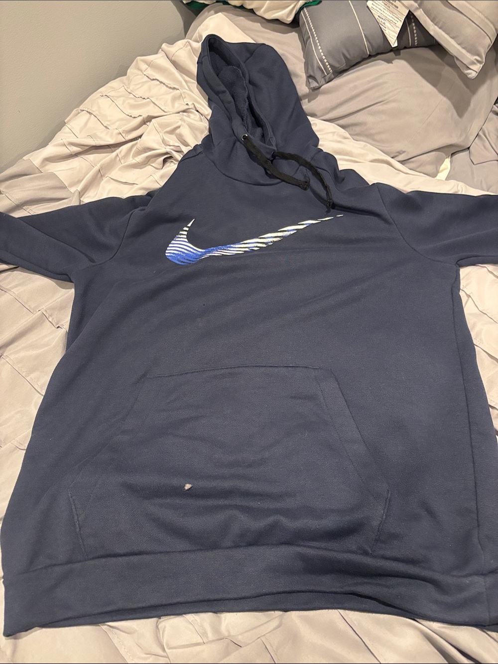 Nike Navy Hoodie with Blue & White Gradient Swoosh